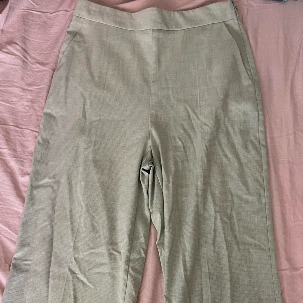 Zara green work trousers